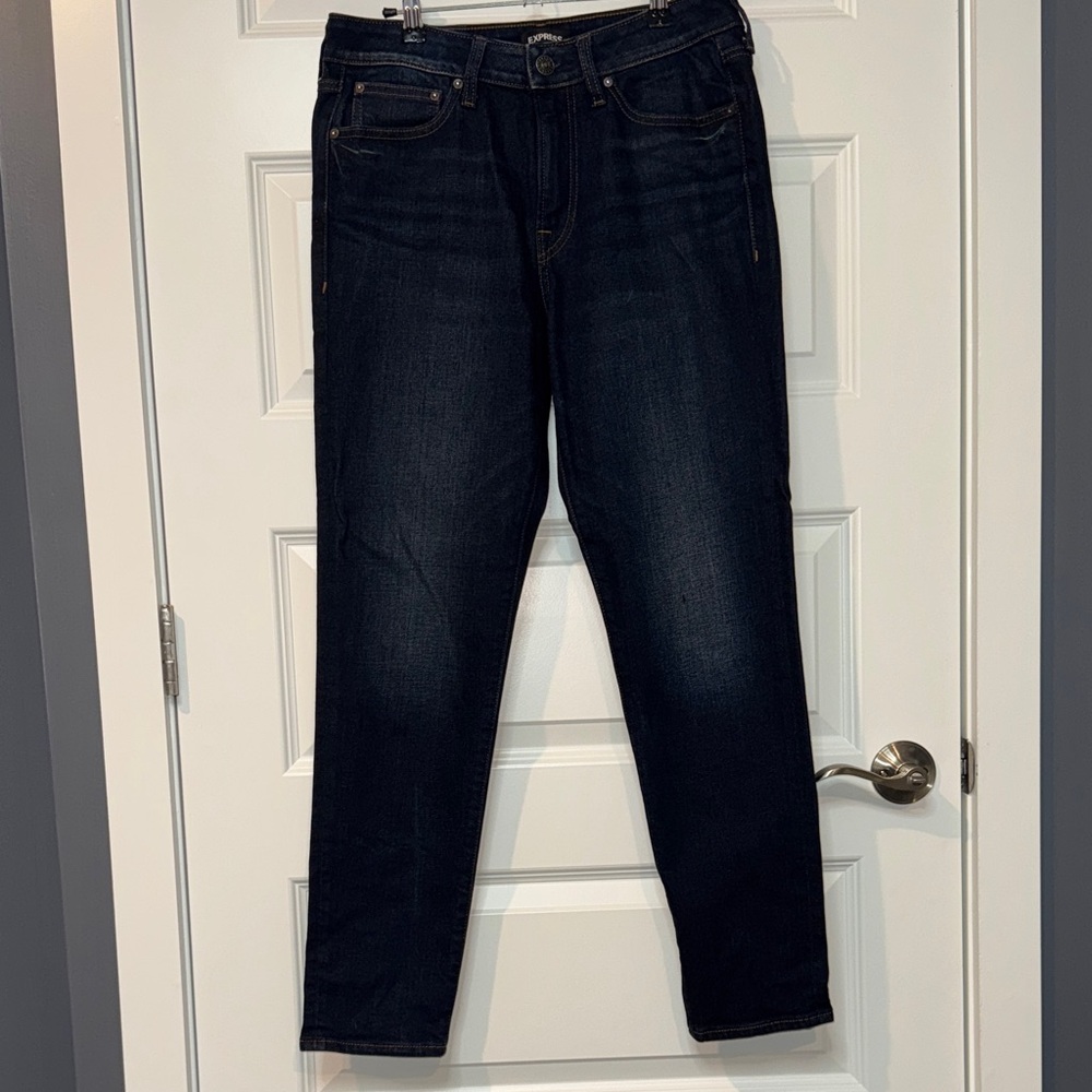 Express Men's Dark Blue Athletic Skinny Jeans